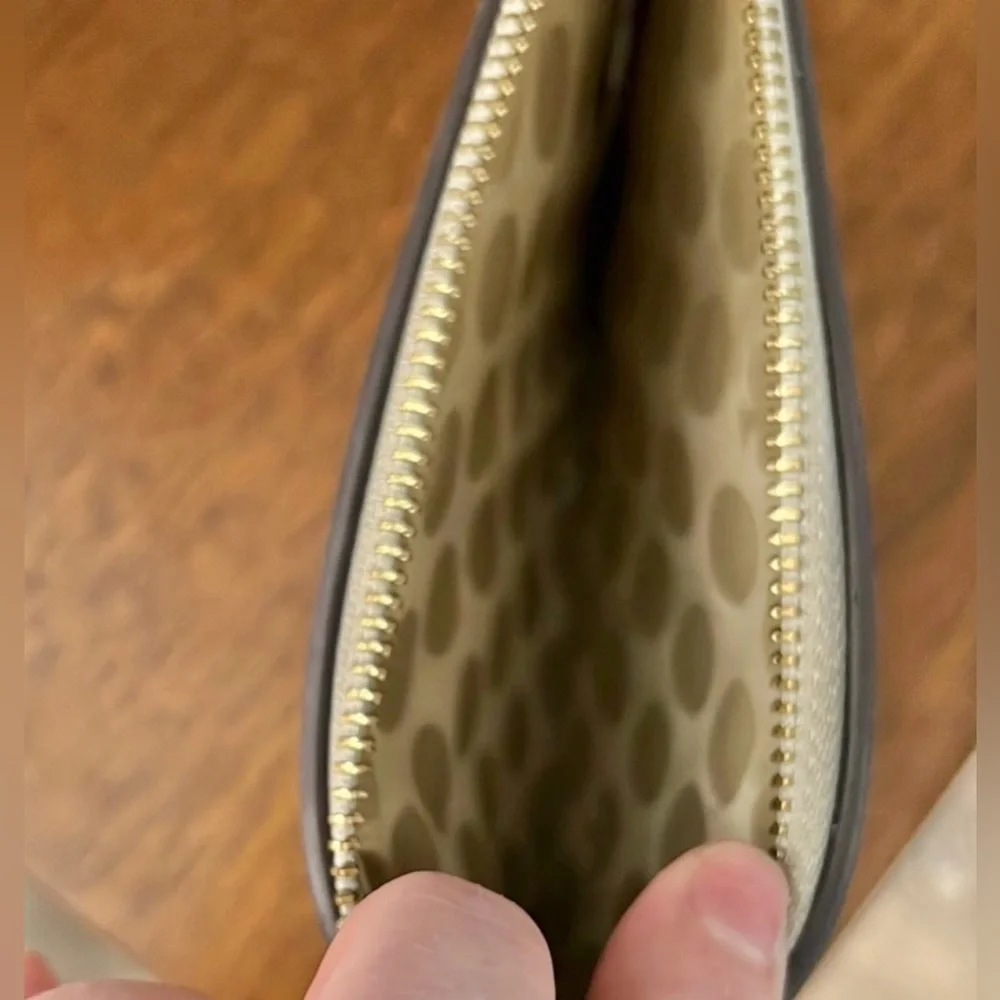 Kate Spade Silver Metallic Wristlet Pouch